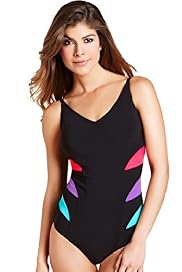 Tummy Control Contrast Panel Swimsuit