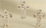 Set of 6 "Belief Faith Strength" Religious Verse Hanging Wall Crosses