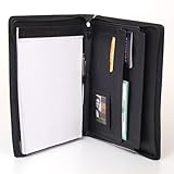 Swiss Bags Leather Portfolio, Writing Pad, Presentation Folder Business Case MAKES THE BEST iPAD CASE- Soft Leather -Black Comes in a Gift Bag