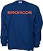 Denver Broncos Navy Mesh Wordmark Crewneck Sweatshirt - Large