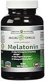 Amazing Nutrition Melatonin 10 Mg, 120 Tablets - Helps Promote Relaxation and Sleep - Wake up Refreshed and Revitalized