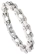 Solid Link Surgical Steel Bicycle Chain Bracelet 7/16" (10 mm) wide