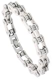 8 Solid Link Surgical Steel Bicycle Chain Bracelet 7/16 (10 mm) wide.