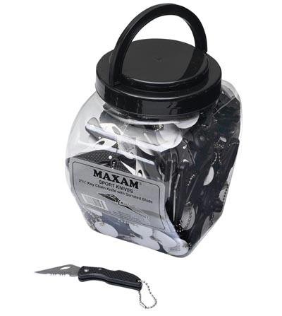 Maxam Countertop Display Bucket w 144 Key Chain Knives by B&F SYSTEMS