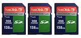 SanDisk 128 MB SD Flash Memory Card, (3 PACK)