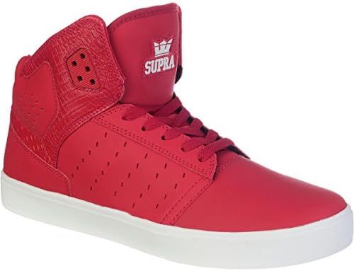 Supra Atom High Skate Shoe - Men's Cardinal/Off White, 10.5