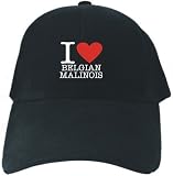 CAPS BLACK EMBROIDERY I LOVE BELGIAN MALINOIS CLASSIC