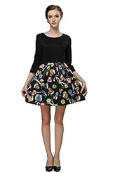 Cotton Vintage Wrap Lace Jacquard Bubble Dress Floral Print Prom Dress/Tunic 