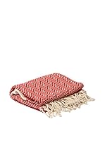 Pandora Toalla Spa&Beach Natural (Blanco/Rojo)