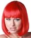 Short Bright Red Straight Bob Cut Halloween Costume Wig