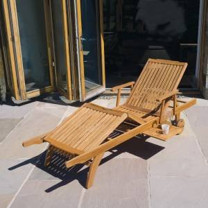 Hardwood Amalfi Garden/Patio Sun lounger Fully 