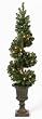 28" Pre-Lit Indoor/Outdoor Spiral Christmas Topiary in Decorative Pot
