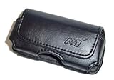 Premium Black Horizontal Leather Side Case Pouch with Belt Clip for LG Rhyt ....