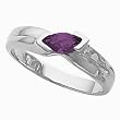 14K White Gold Amethyst Ring