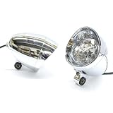 Custom Chrome Passing Fog Mini Headlight Head Light for any Harley, Honda, Yamaha,... by KapscoMoto