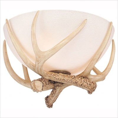 Best Price Great Lodge Semi Flush Mount or Ceiling Fan Light Kit with Antler Accents
