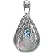 Sterling Silver, Swiss Blue Topaz and Druzy Pendant by Sajen