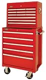 Lyon RR1487 5 Drawer Mechanics Roller Combination Cabinet with 12 Drawer Top Chest, 27-1/8" Width x 18" Depth x 53-11/16" Height, Red
