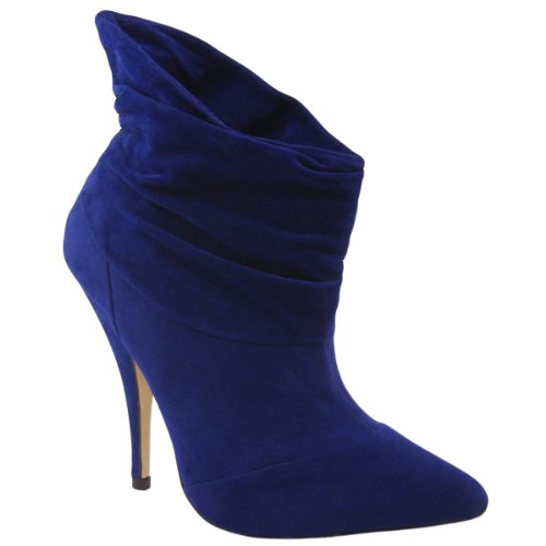 Womens Suede Ankle Cuff Pointed Ankle Shoe Boots