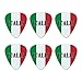 Italia Italy Italian Flag Novelty Guitar Picks Medium Gauge - Set of 6
