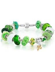 Bling Jewelry 925 Silver Irish Lucky Clover Charm Bracelet