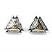 STERLING SILVER MEN'S EARRINGS Yellow Topaz and Clear CZ