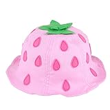 【SEBLES】ベビー 赤ちゃん 帽子 ハット フリル 丸 子ども 子供 苺 イチゴ フラワー無地 コットン UV あごゴム 春 夏 秋 女の子 可愛い(タイプC,48cm)