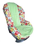 Custom Toddler Car Seat Cover- Sew Precious Baby- Sock Monkey & Green Minky!