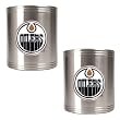 Edmonton Oilers NHL 2pc Stainless Steel Can Holder Set- Primary Logo by Great American Products