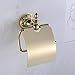 Leyden Gold Toilet Paper Holder, Brass Tissue Roll Holder Wall Mount Bathroom Toilet Roll Storage with Cover Waterproof