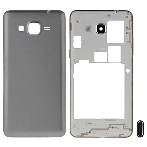 iPartsBuy Full Housing Cover Replacement(Middle Frame Bazel + Battery Back Cover) + Home Button Replacement for Samsung Galaxy Grand Prime G530(Grey)