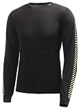 Helly Hansen Mens Lifa Dry Stripe Crew - Black / HighVis, X-Small