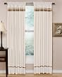 Spa Collection Curtains White and Taupe Stripe Set of 2 Window Panels Coverings Treatments