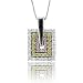 14k Tri Color Gold White and Yellow and Rose Pink Diamond Pendant Necklace 0.68 carat