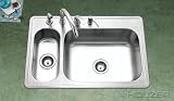 Houzer LHD-3322-1 Legend 33-by-22-Inch 80/20 Drop-in Double Bowl Stainless Steel Sink