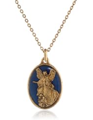 The Vatican Library Collection Oval Blue Angel Pendant Necklace