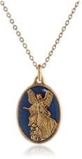 The Vatican Library Collection Oval Blue Angel Pendant Necklace