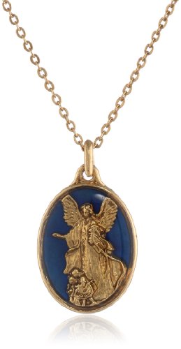The Vatican Library Collection Oval Blue Angel Pendant Necklace