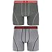 adidas Men's Athletic Stretch Boxer Brief Underwear (2-Pack), Marl Heather Black/Ray Red Grey/Black/Ray Red, MEDIUM