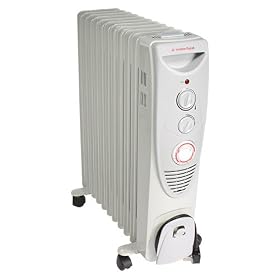 2.5KW 2500W 11 Fin Electric Oil Filled Radiator Heater with Thermostat & 24hr Timer