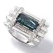  : 18K WHITE GOLD INDICOLITE TOURMALINE DIAMOND RING