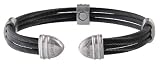 Sabona 27970 Classic Cable Black/Satin Stainless Magnetic Bracelet, Large