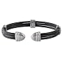 Sabona 27965 Classic Cable Black/Satin Stainless Magnetic Bracelet, Small/Medium