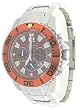 Adee Kaye Men's Sea Marine Stainless Steel Chronograph Watch Model W/ Brown Orange Dial