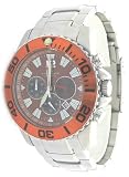 Adee Kaye Men's Sea Marine Stainless Steel Chronograph Watch Model W/ Brown Orange Dial