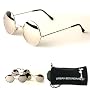UB Lennon Inspired Mirror Lens Sunglass with Drawstring Sunglass Pouch