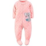 カーターズ ロンパース carter's 女の子用蛍光ピーチドットケーキ好きコアラさんフリース足つきカバーオール (2t(88-93cm)) [並行輸入品]