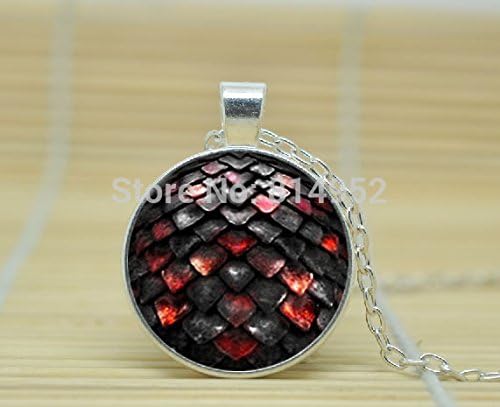 VintaStore Art Glass Necklace Black Dragon Egg Game Of Thrones Geekery Pendant Sportnecklace Jewelry A4312