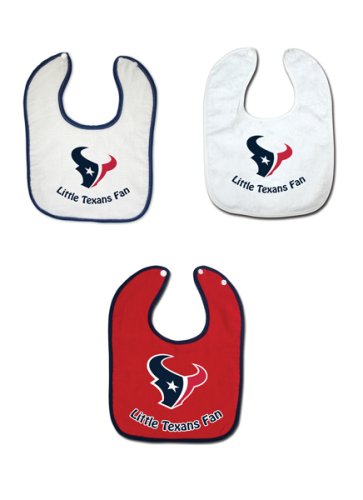 Houston Texans 3 Pack Snap Bib Set