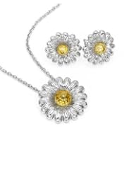 Sterling Silver Simulated Gems Stud Women Jewelry Set. Total Item weight 3.6 g.